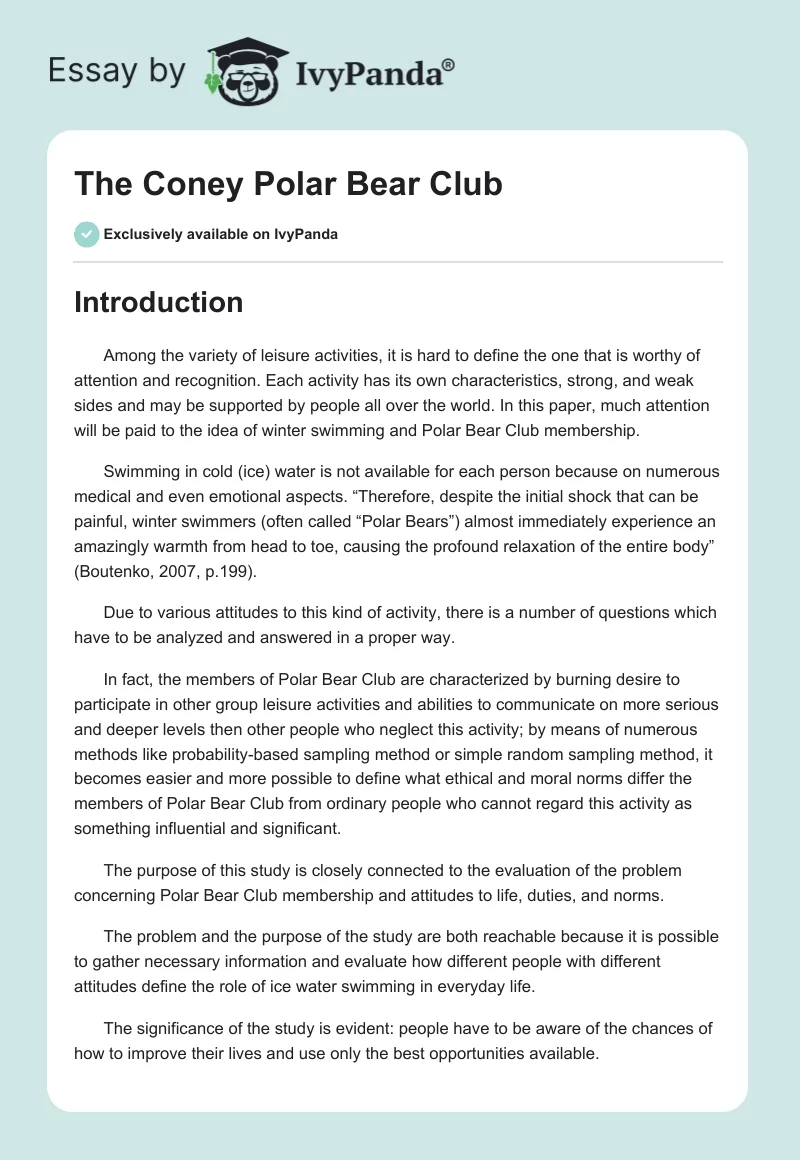 The Coney Polar Bear Club. Page 1