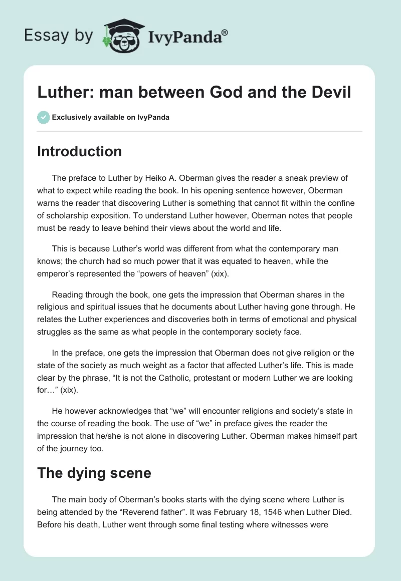 Luther: man between God and the Devil. Page 1