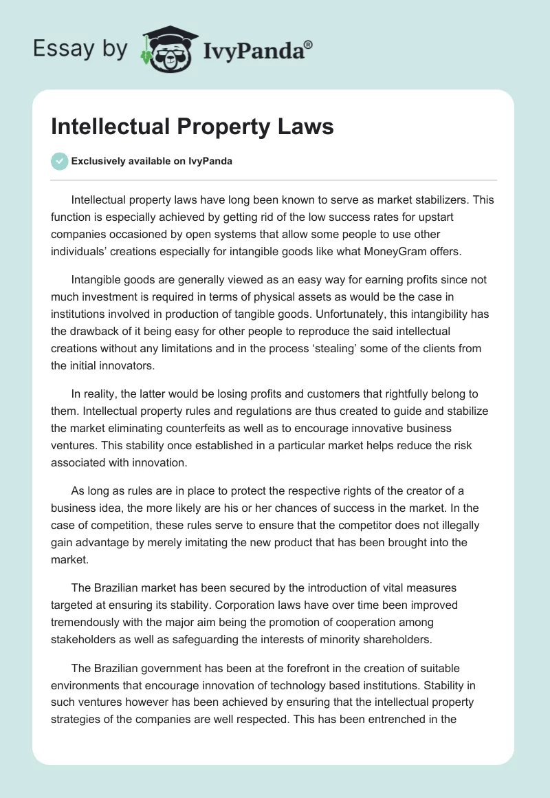 Intellectual Property Laws. Page 1