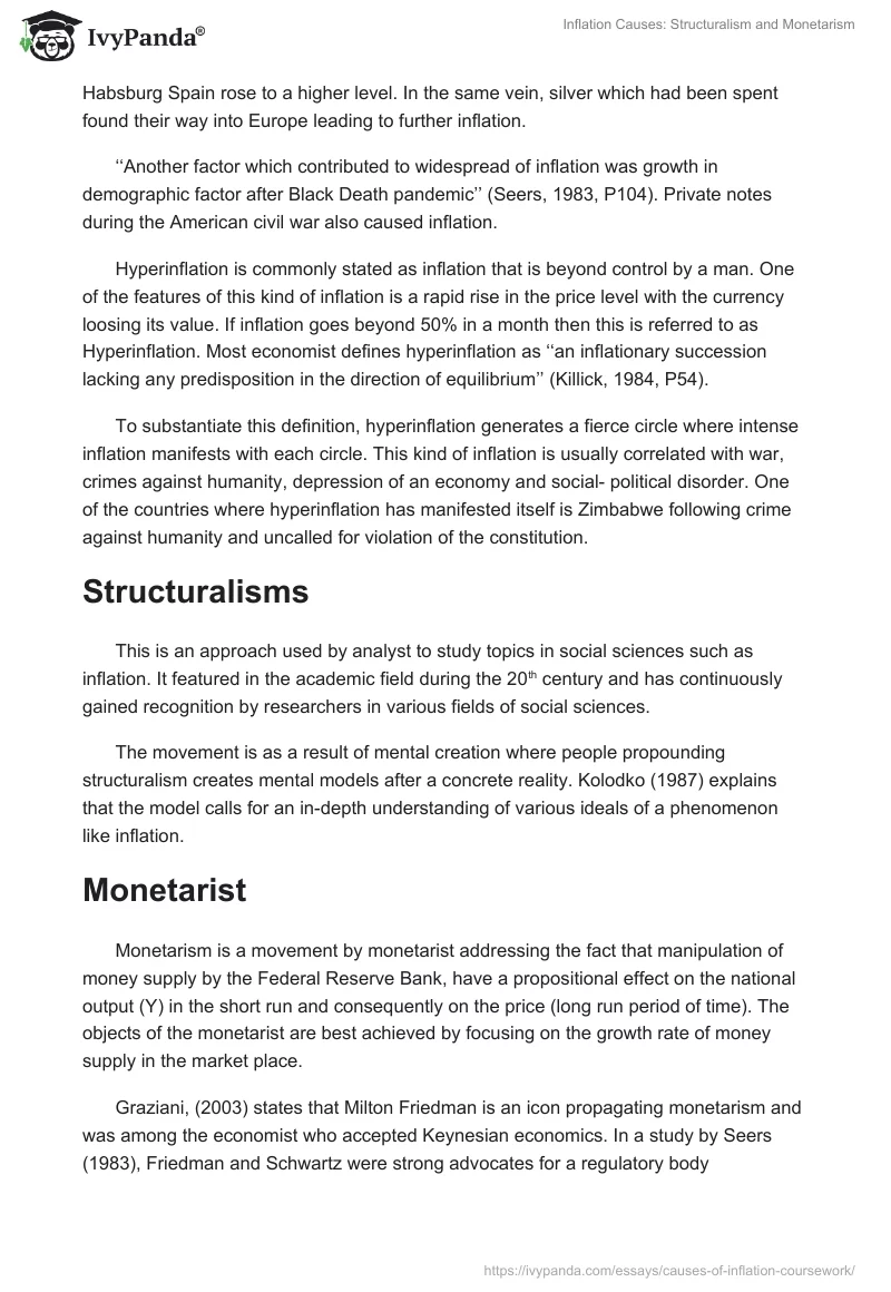 Inflation Causes: Structuralism and Monetarism. Page 2