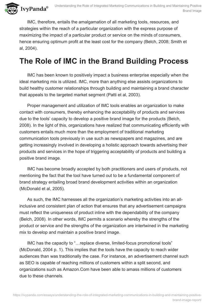 Understanding the Role of Integrated Marketing Communications in Building and Maintaining Positive Brand Image. Page 2