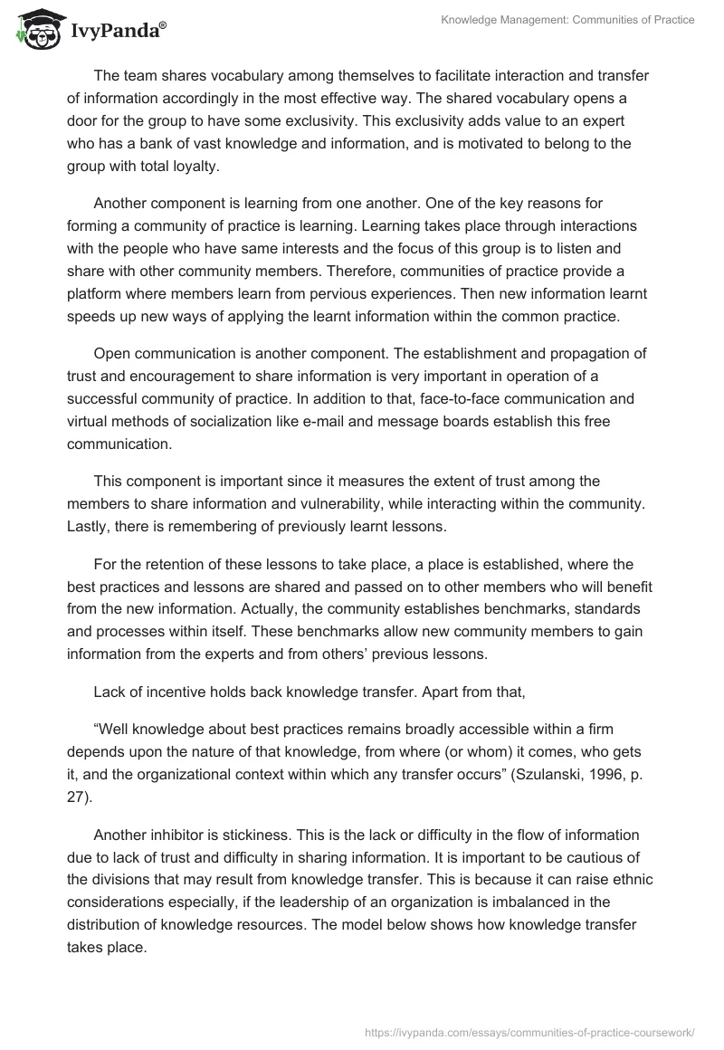 Knowledge Management: Communities of Practice. Page 2
