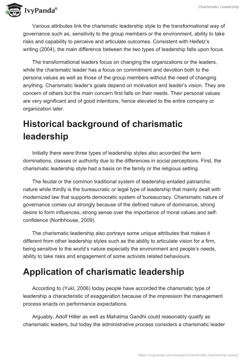 Charismatic Leadership. Page 3