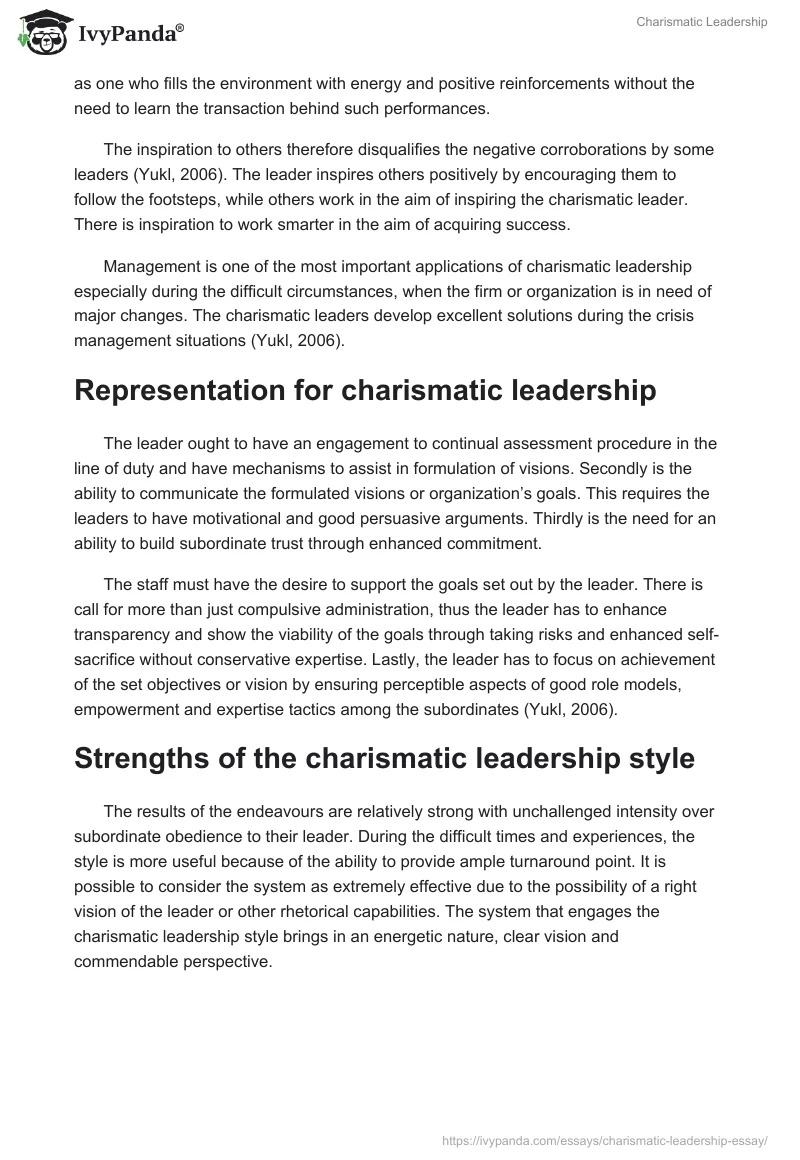 Charismatic Leadership. Page 4