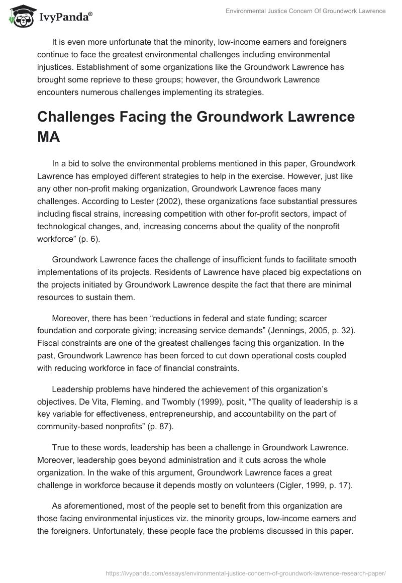 Environmental Justice Concern Of Groundwork Lawrence. Page 4