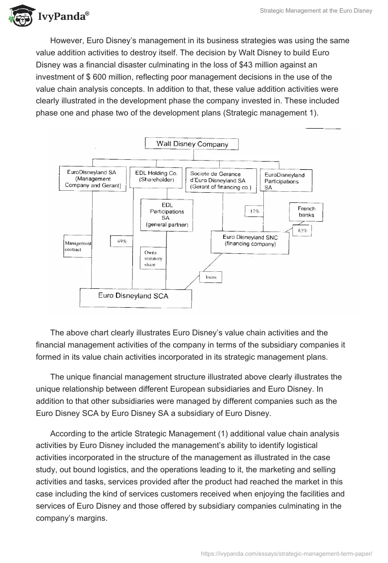 Strategic Management at the Euro Disney. Page 4