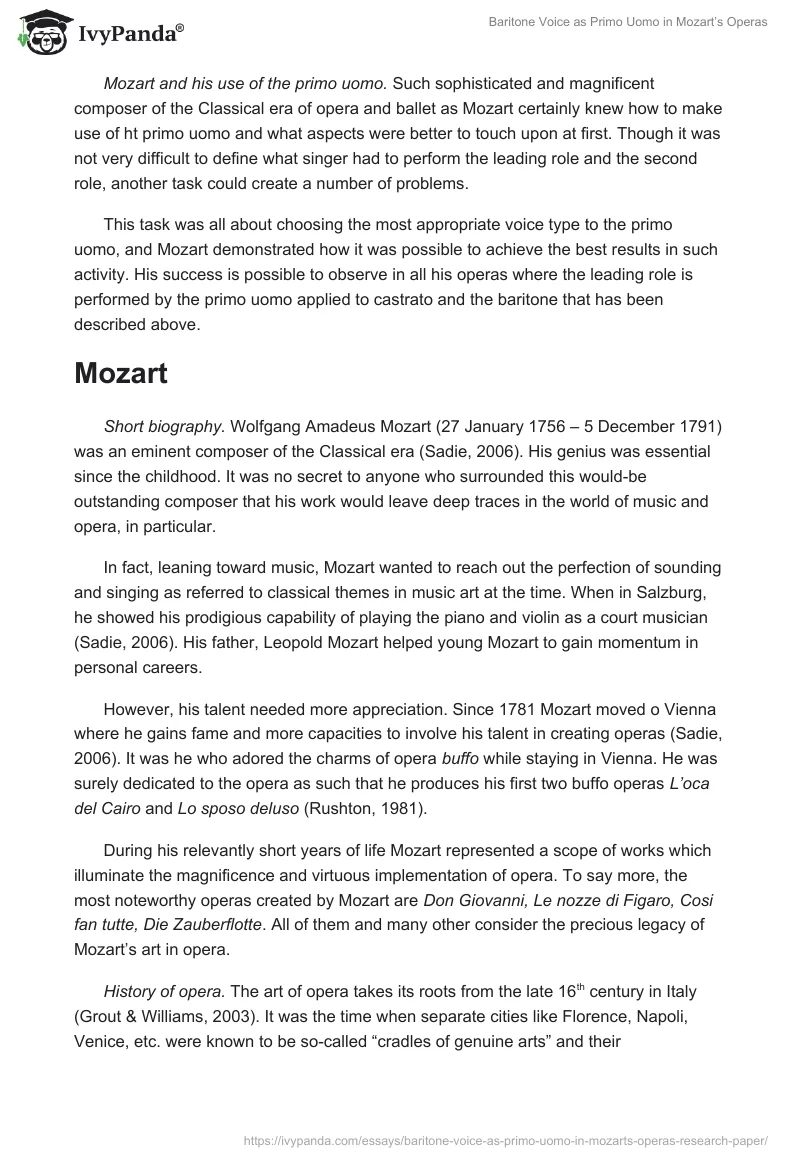 Baritone Voice as Primo Uomo in Mozart’s Operas. Page 4