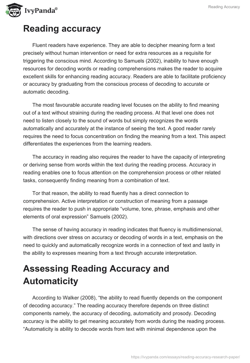 Reading Accuracy. Page 2