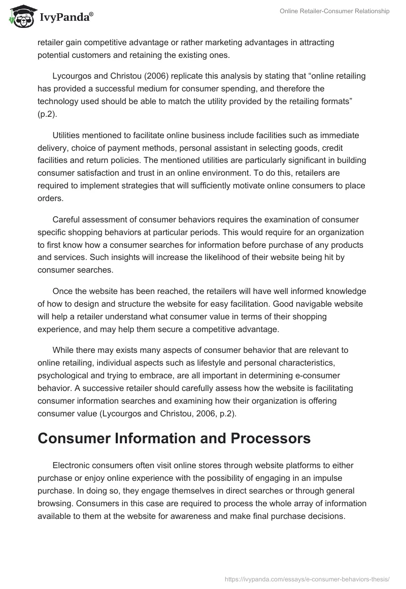 Online Retailer-Consumer Relationship. Page 3