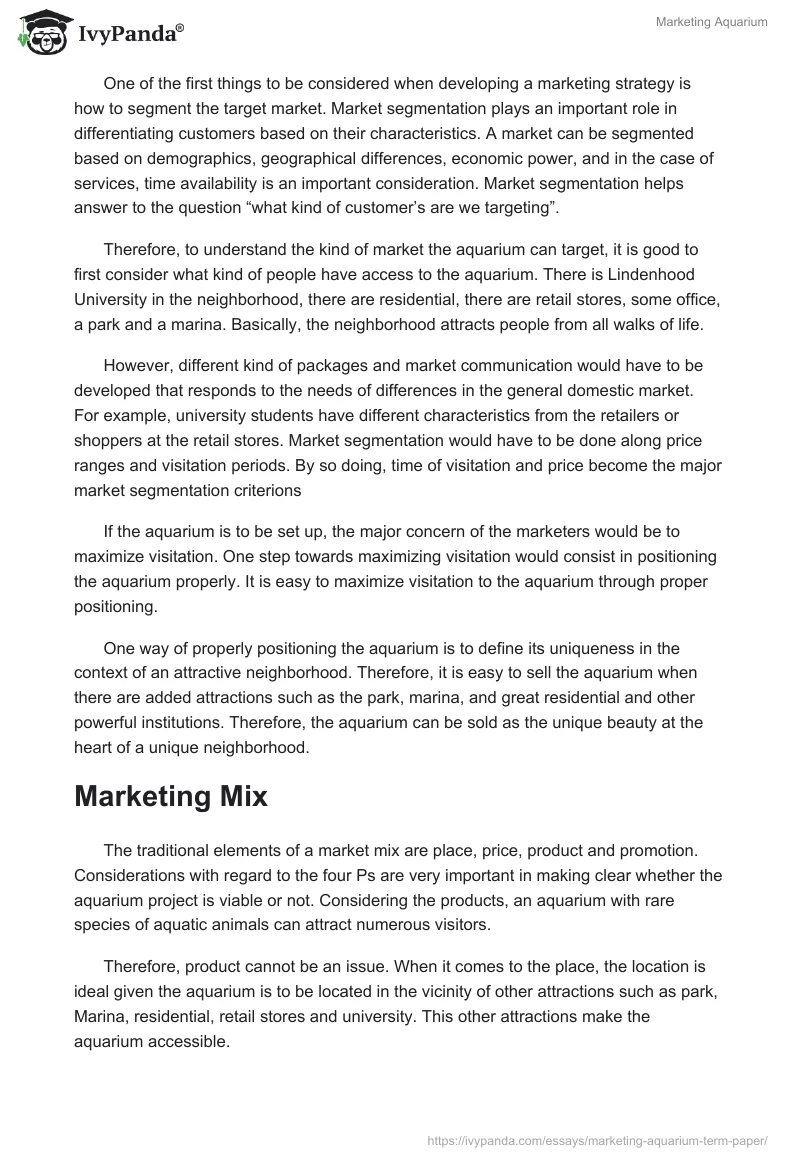 Marketing Aquarium. Page 3