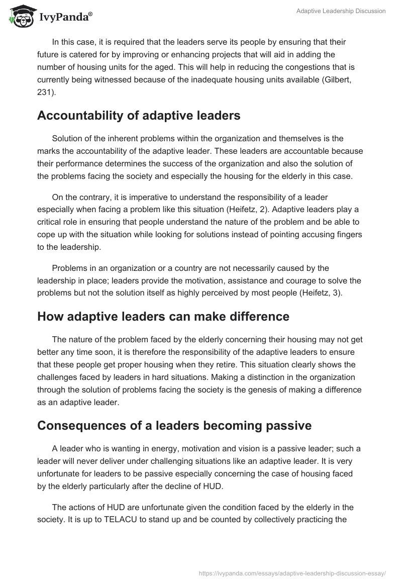 Adaptive Leadership Discussion. Page 2