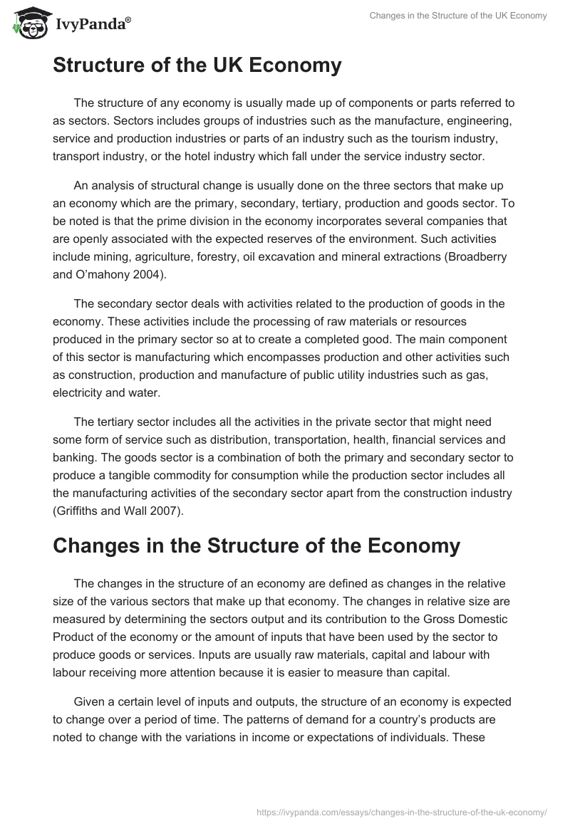 Changes in the Structure of the UK Economy. Page 2