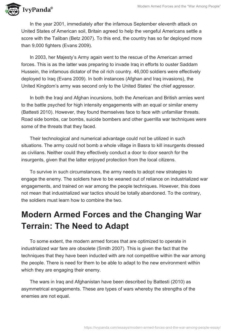 Modern Armed Forces and the “War Among People”. Page 3