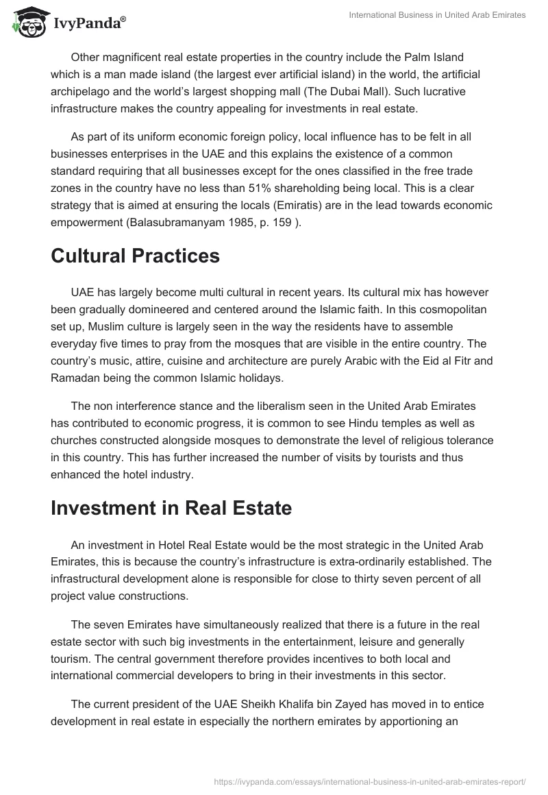 International Business in United Arab Emirates. Page 3