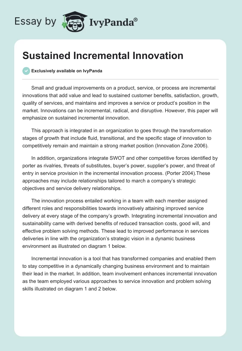 Sustained Incremental Innovation. Page 1
