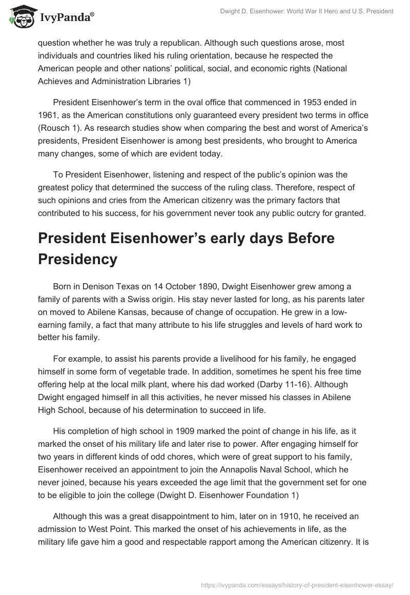 Dwight D. Eisenhower: World War II Hero and U.S. President. Page 2