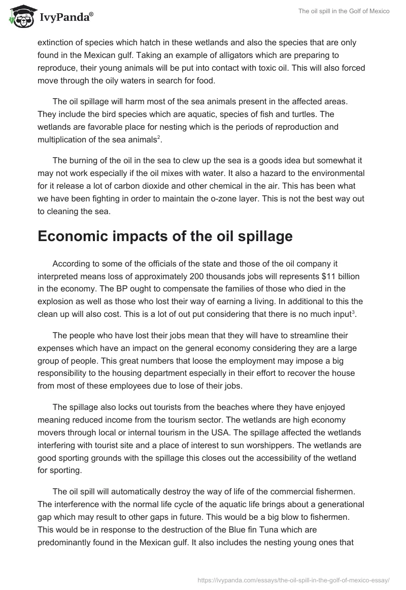 The oil spill in the Golf of Mexico. Page 2