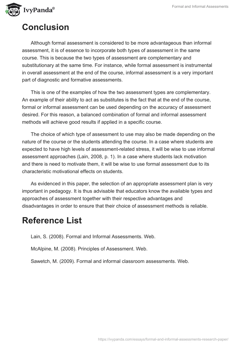 Formal and Informal Assessments. Page 5
