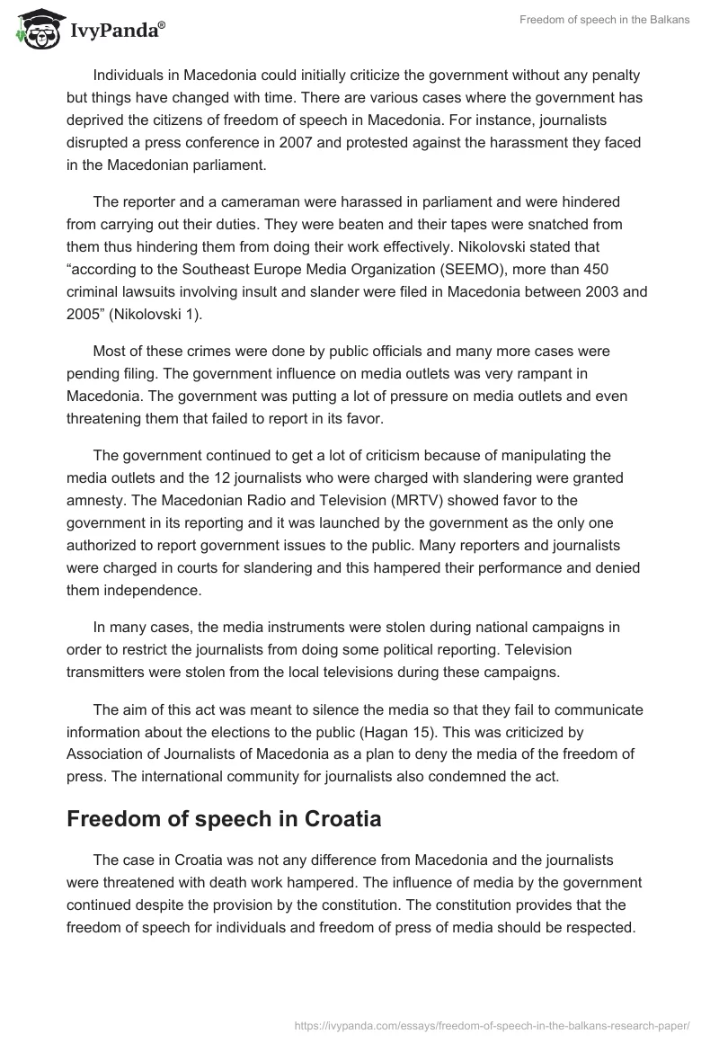 Freedom of speech in the Balkans. Page 3