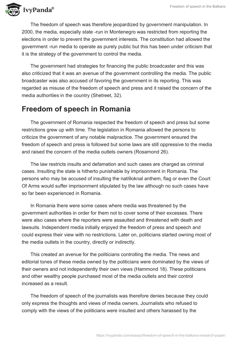 Freedom of speech in the Balkans. Page 5