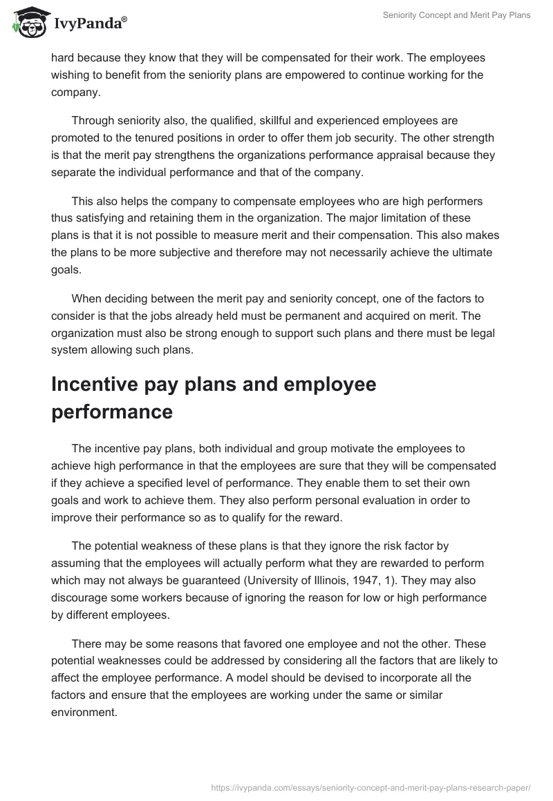 Seniority Concept and Merit Pay Plans. Page 2