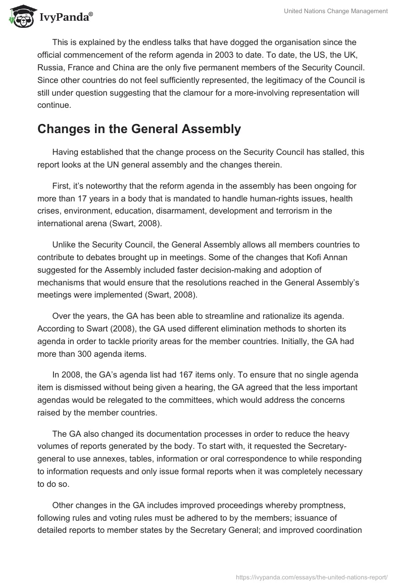 United Nations Change Management. Page 4