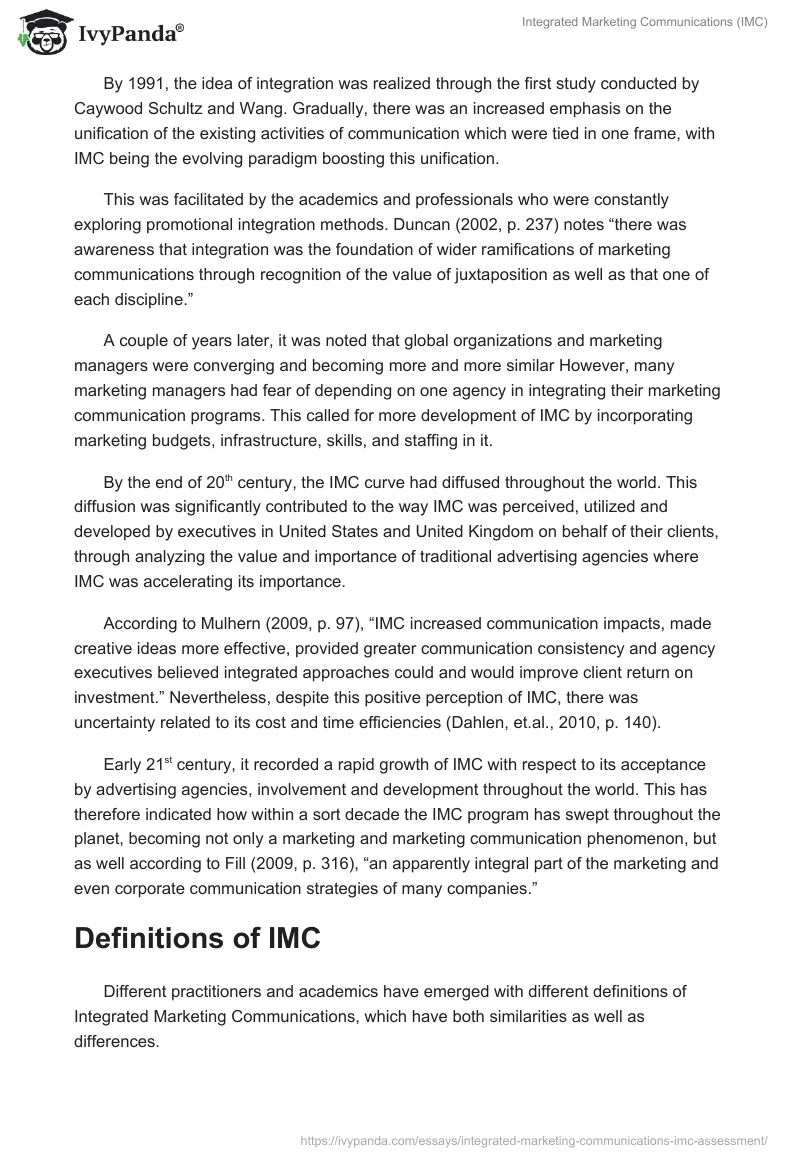 Integrated Marketing Communications (IMC). Page 4