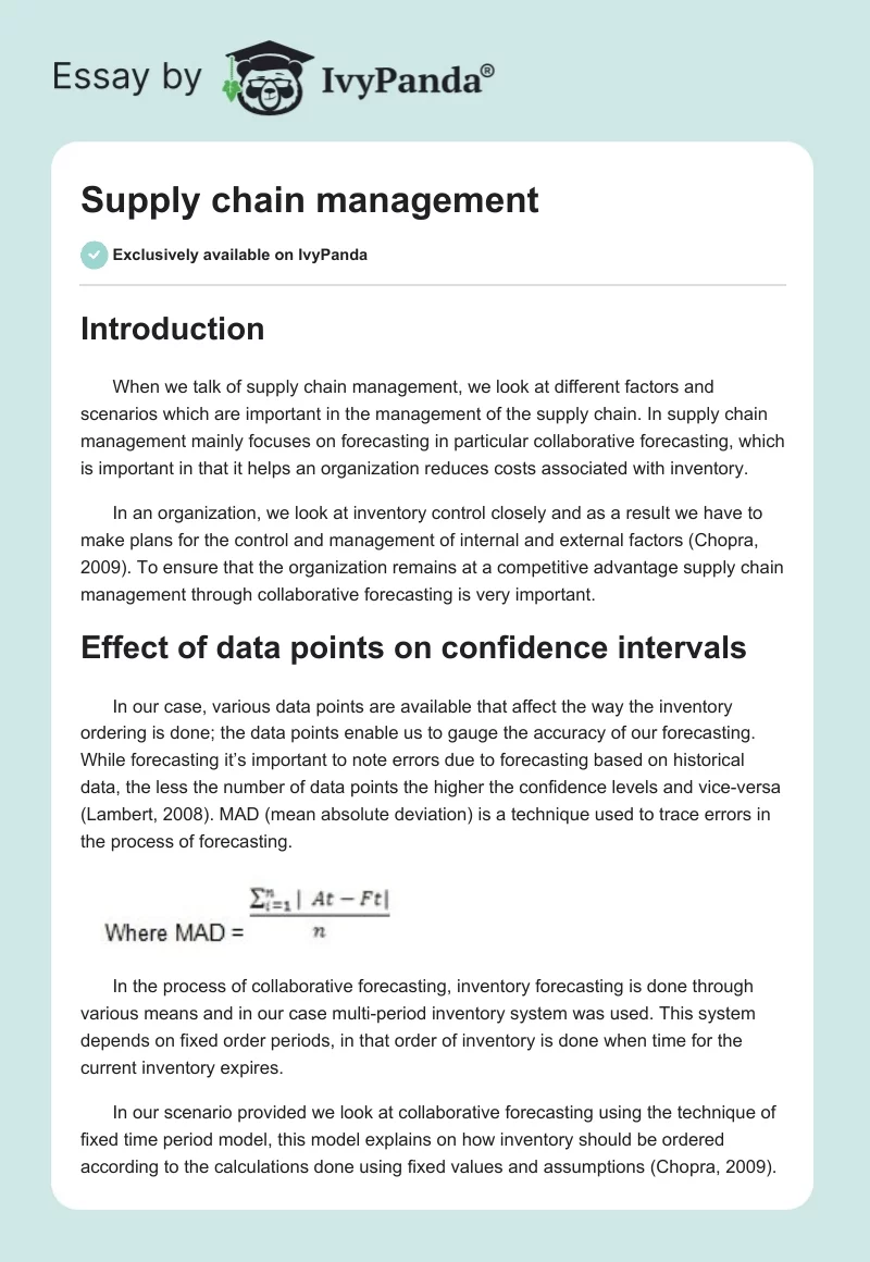 Supply chain management. Page 1