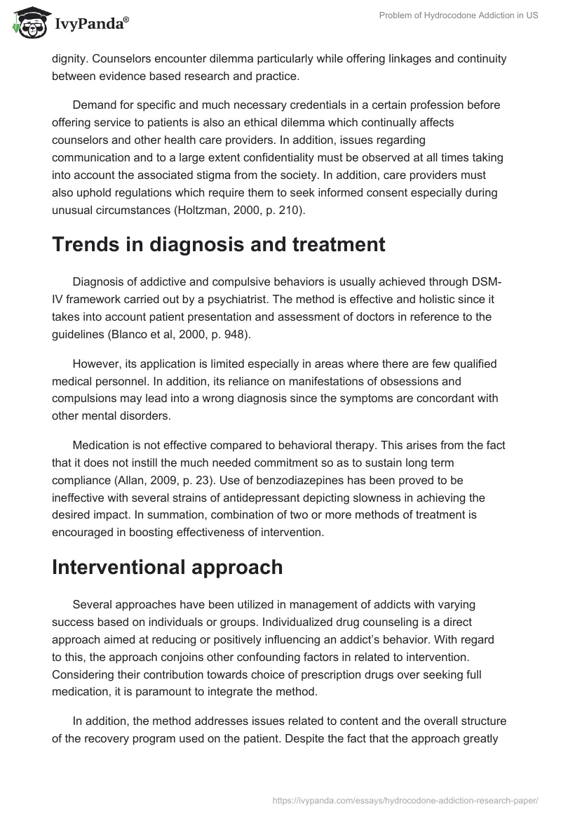 Problem of Hydrocodone Addiction in US. Page 5