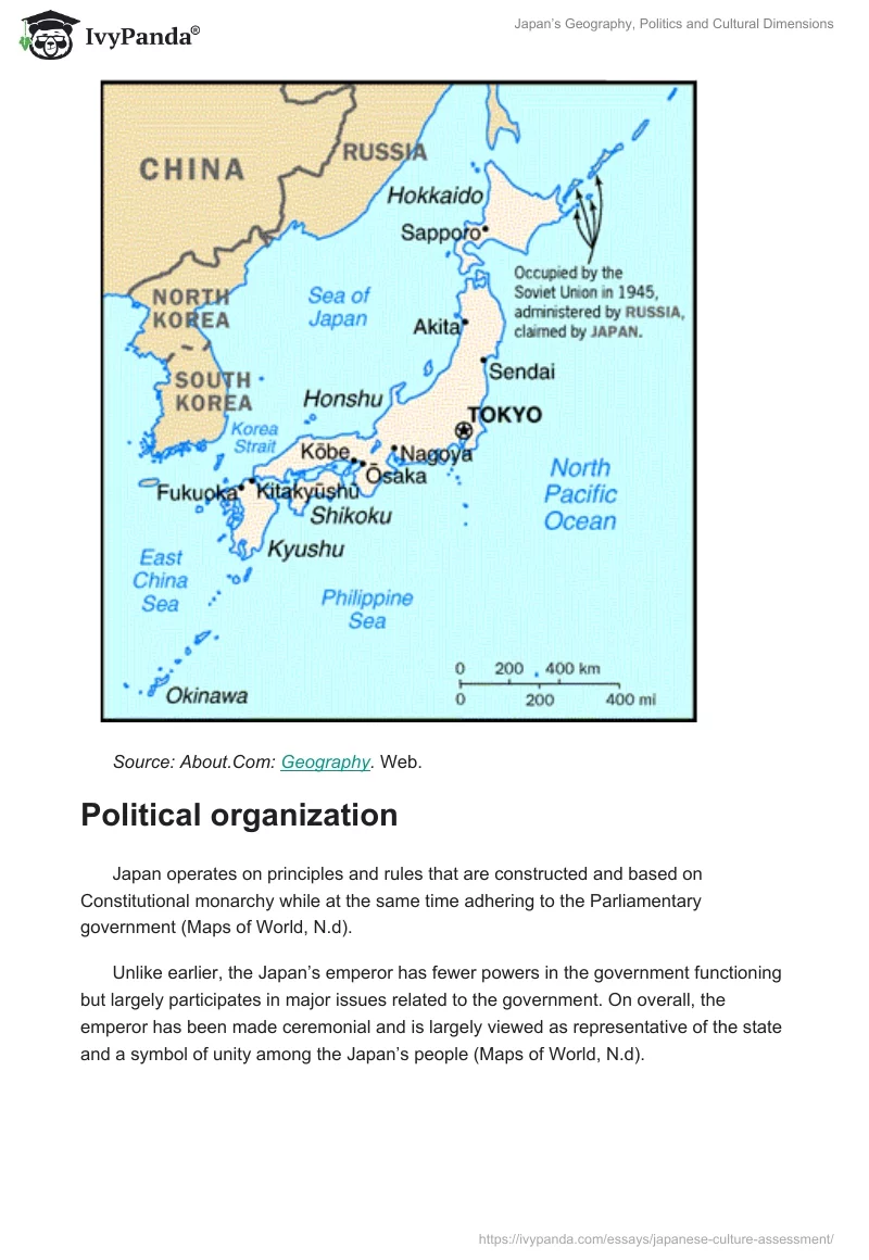 Japan’s Geography, Politics and Cultural Dimensions. Page 2