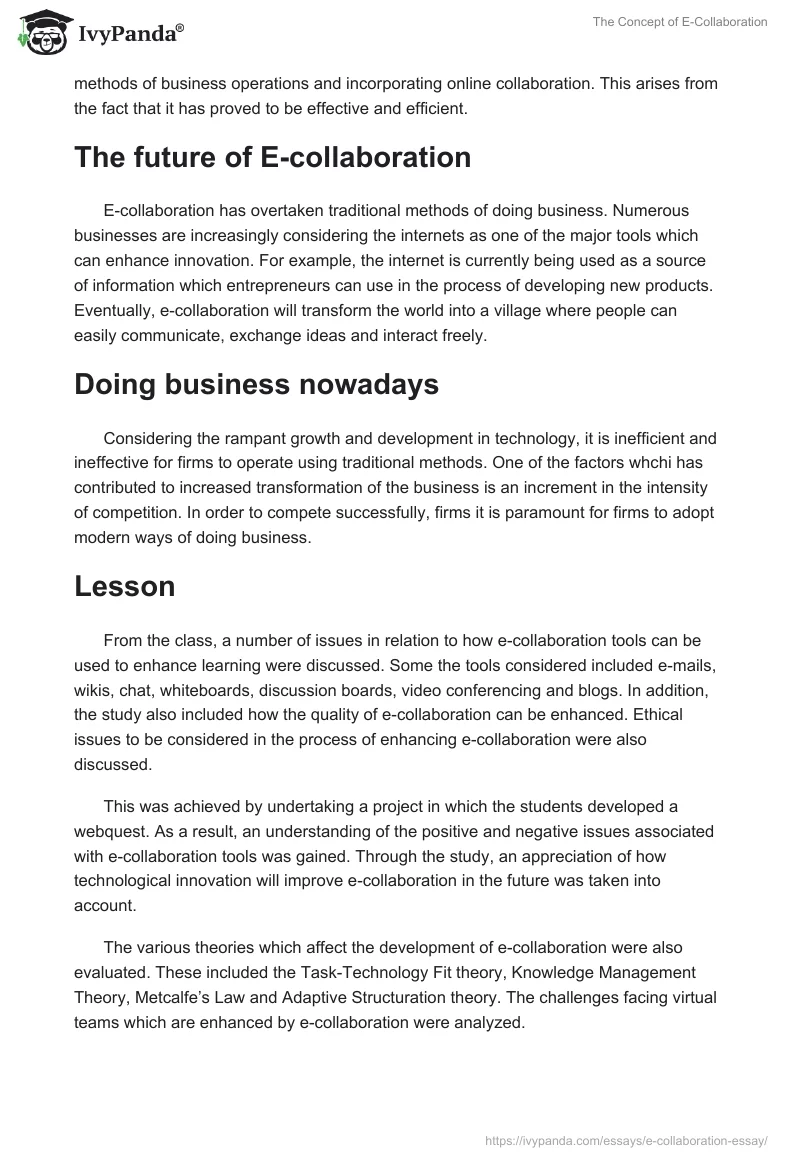 The Concept of E-Collaboration. Page 2