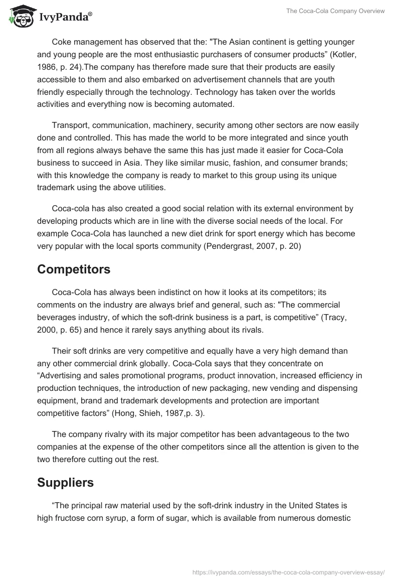 The Coca-Cola Company Overview. Page 3