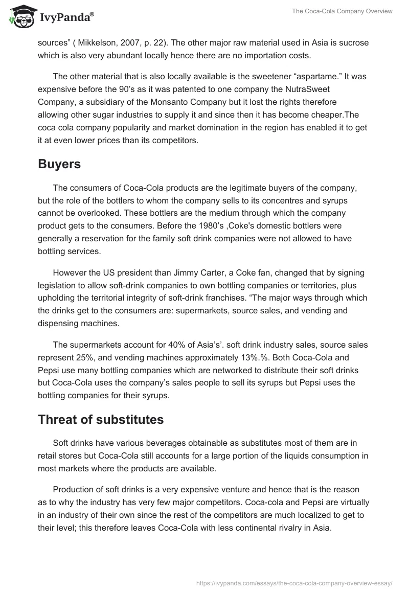 The Coca-Cola Company Overview. Page 4