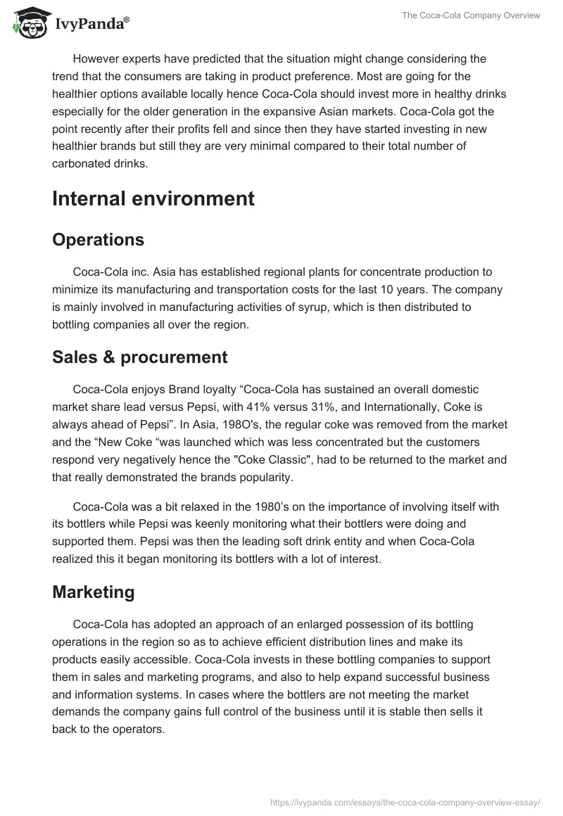 The Coca-Cola Company Overview. Page 5