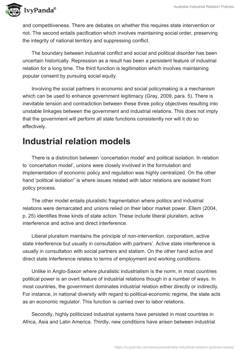 Australia Industrial Relation Policies. Page 3