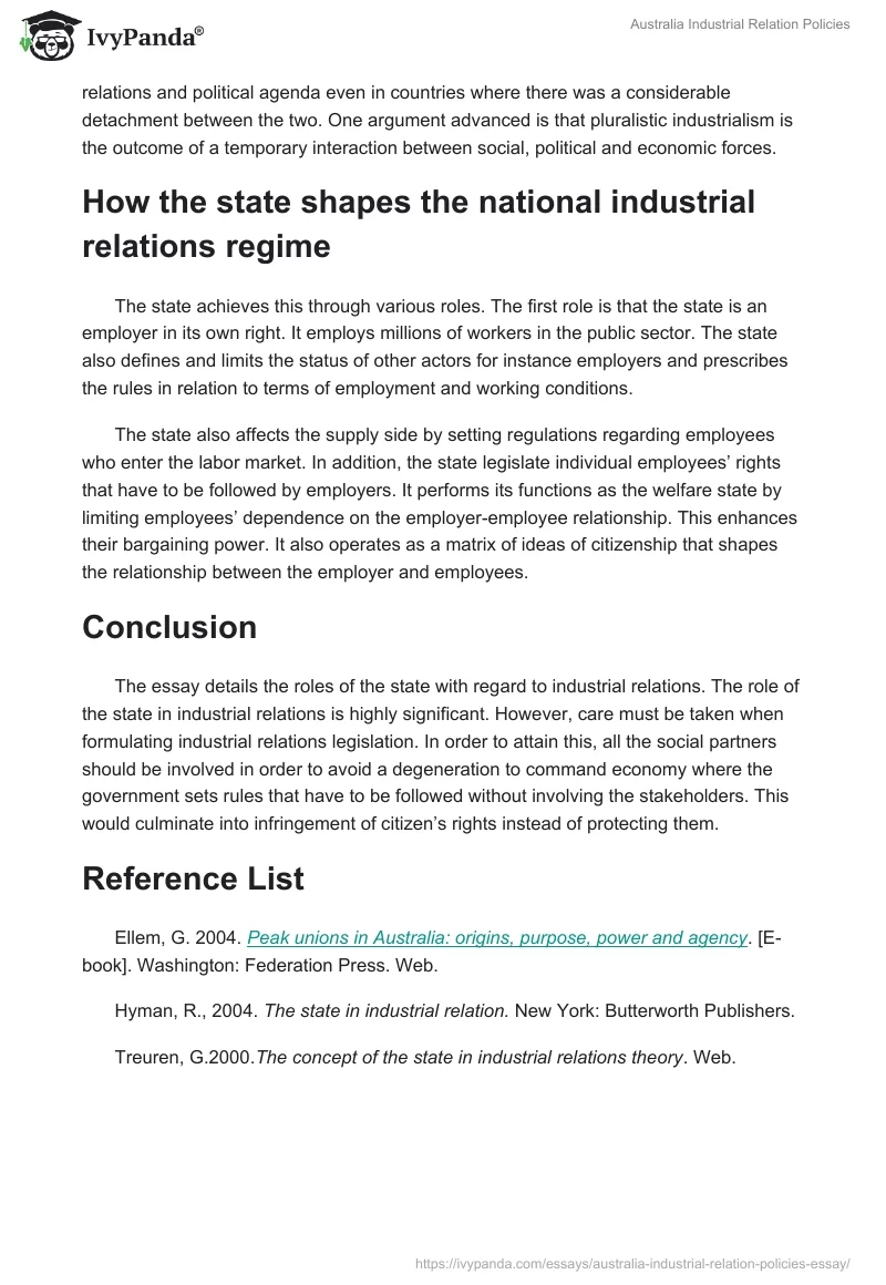 Australia Industrial Relation Policies. Page 4