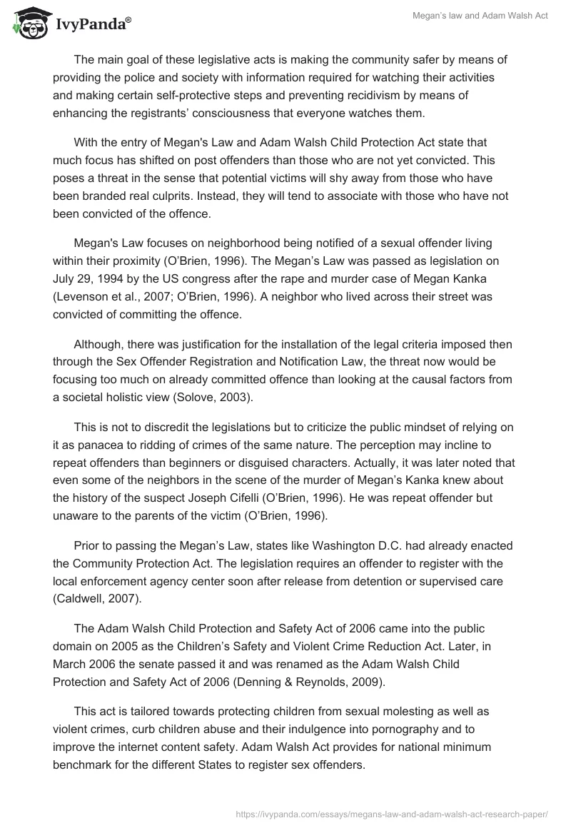 Megan’s law and Adam Walsh Act. Page 2