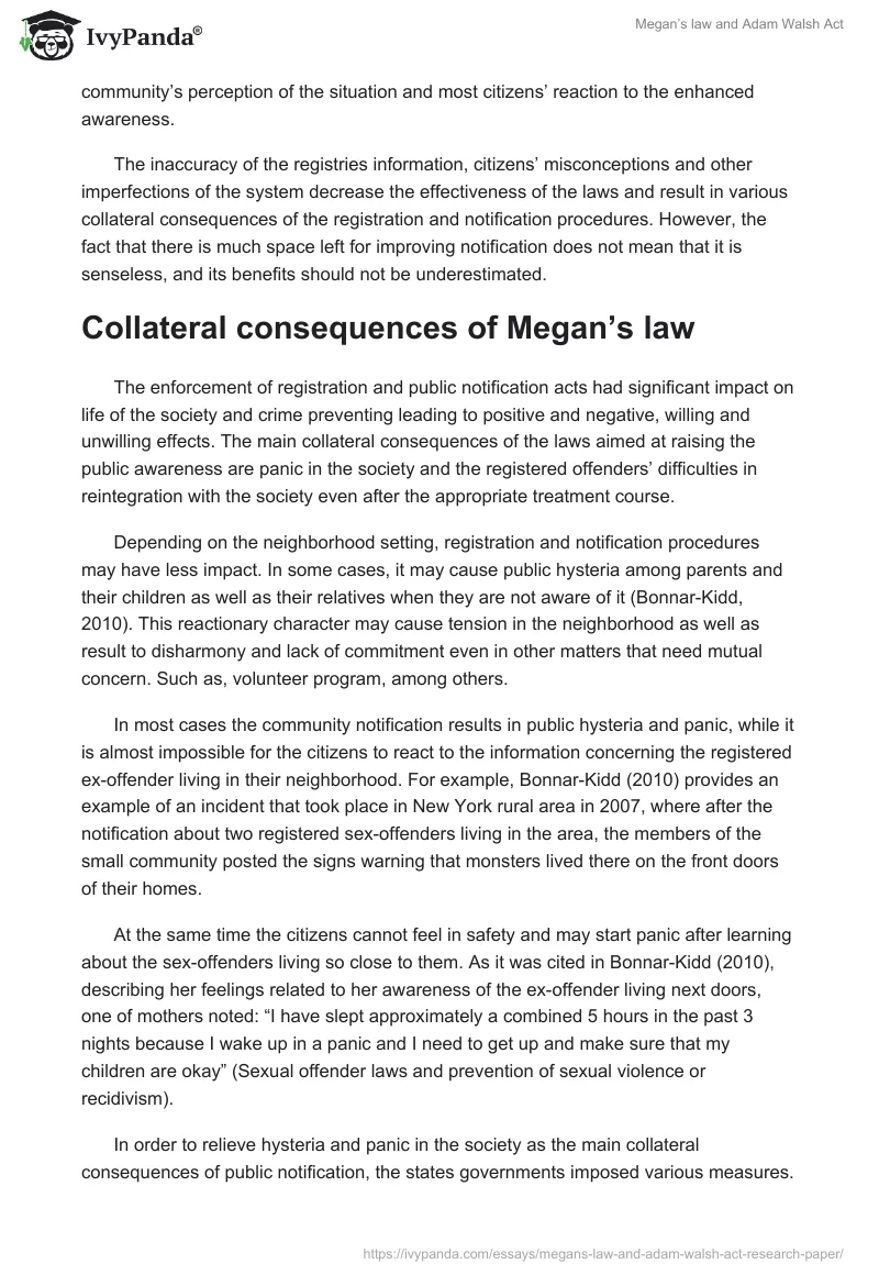 Megan’s law and Adam Walsh Act. Page 5