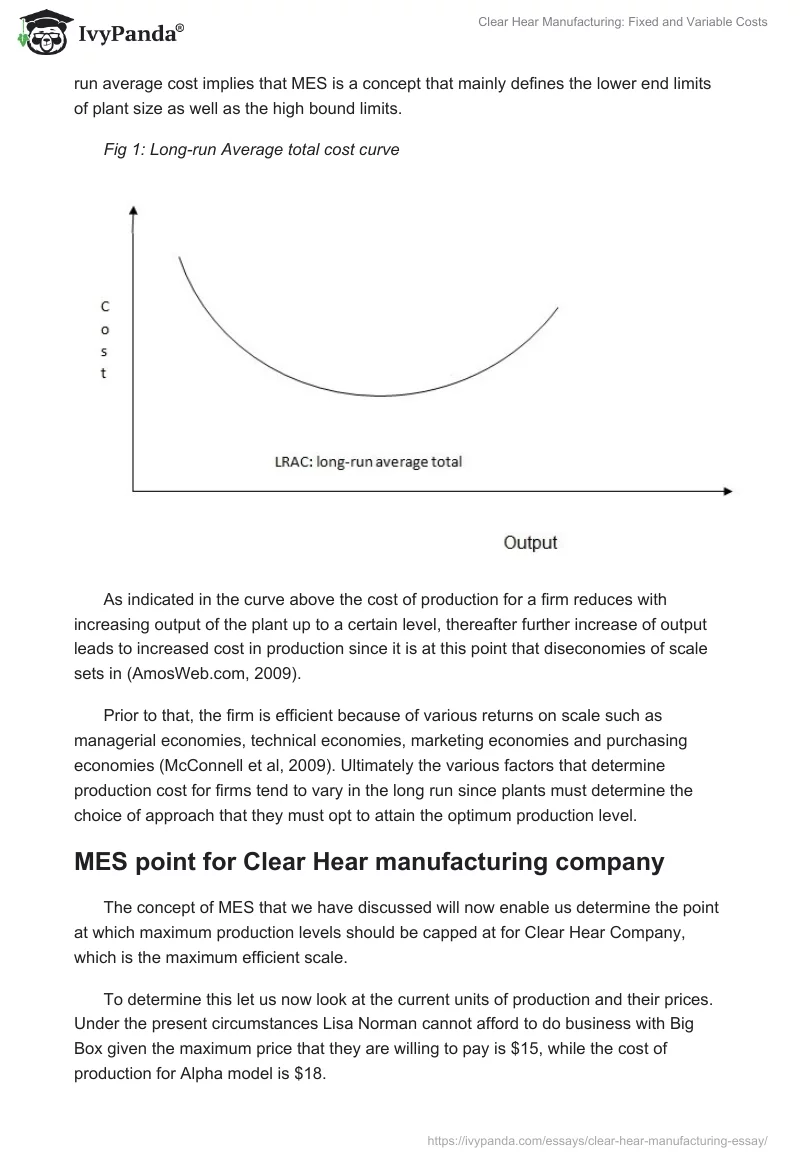 Clear Hear Manufacturing: Fixed and Variable Costs. Page 3