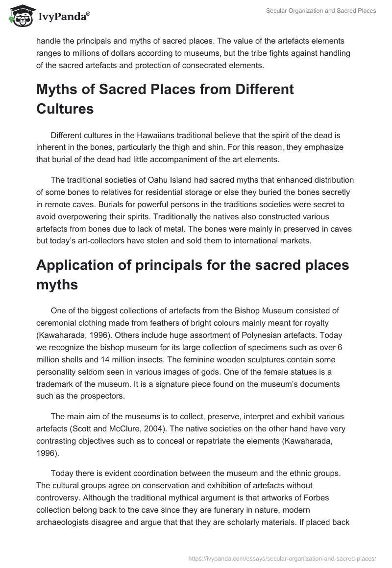 Secular Organization and Sacred Places. Page 2