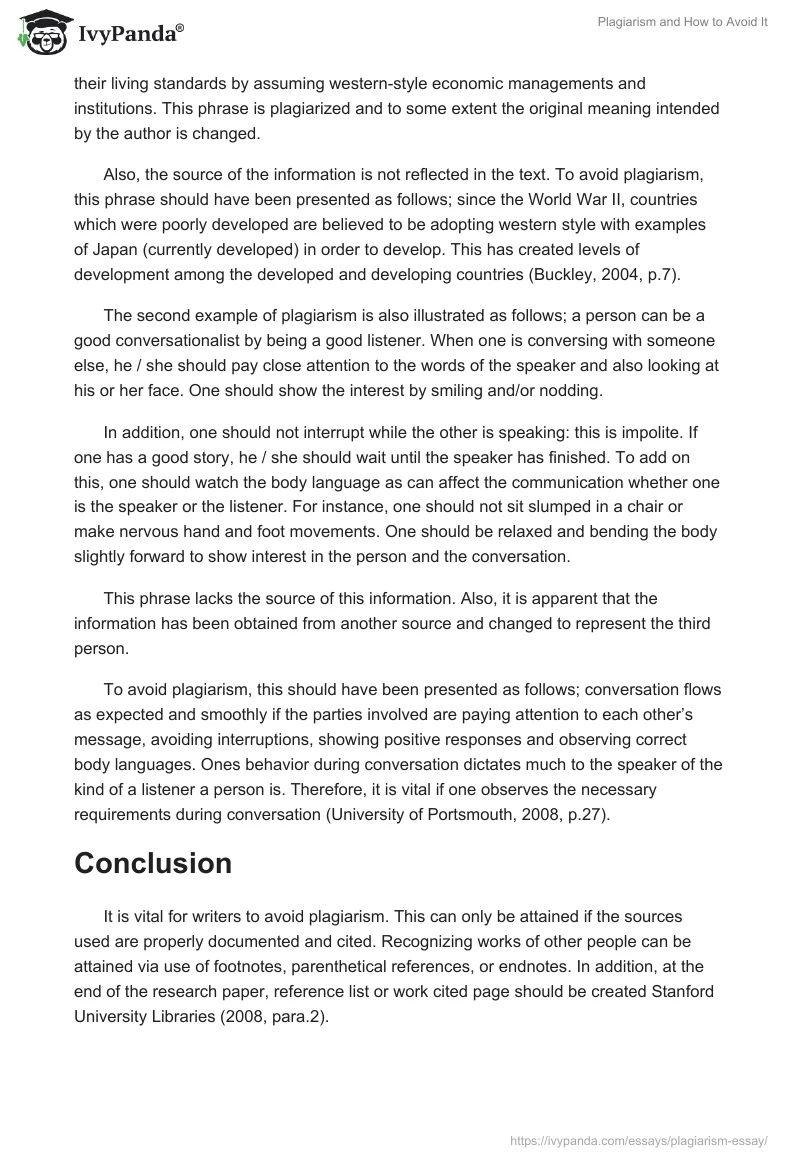 Plagiarism and How to Avoid It. Page 2