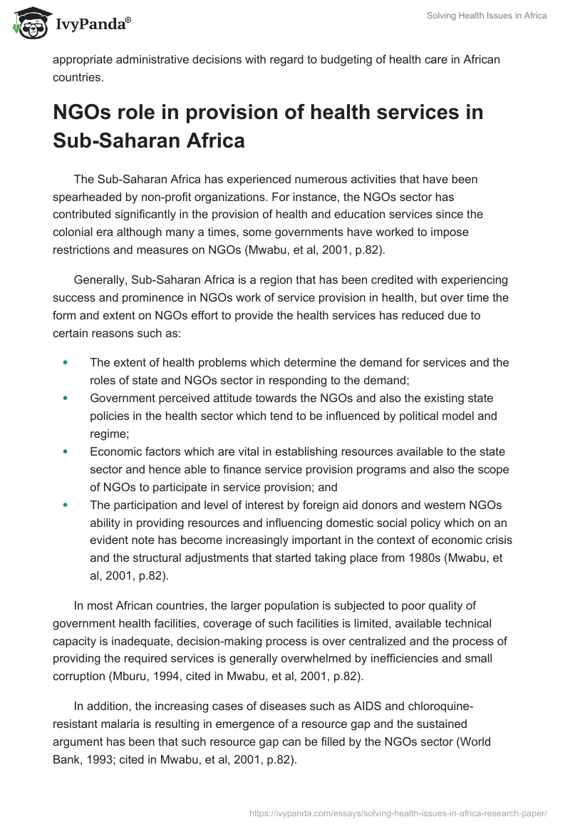 Solving Health Issues in Africa. Page 2