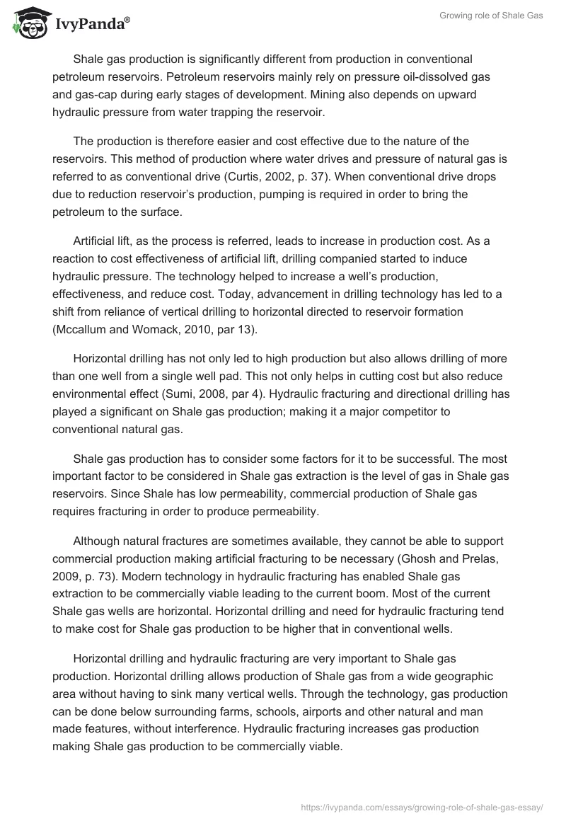 Growing role of Shale Gas. Page 5