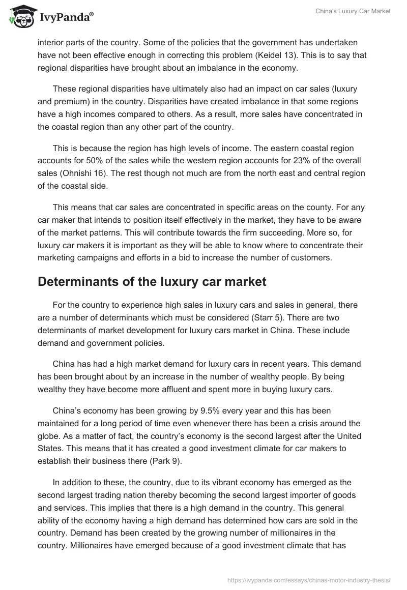 China's Luxury Car Market. Page 5