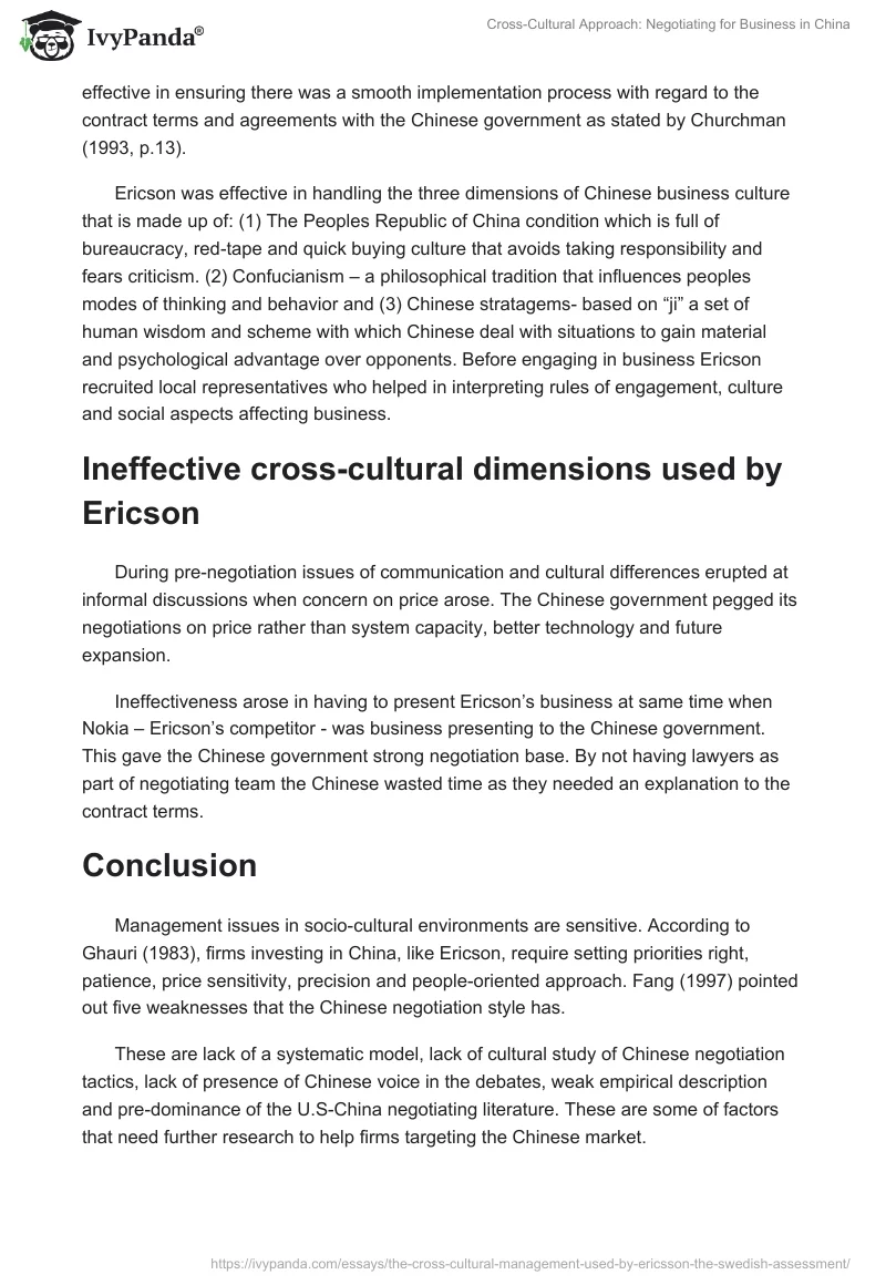 Cross-Cultural Approach: Negotiating for Business in China. Page 2