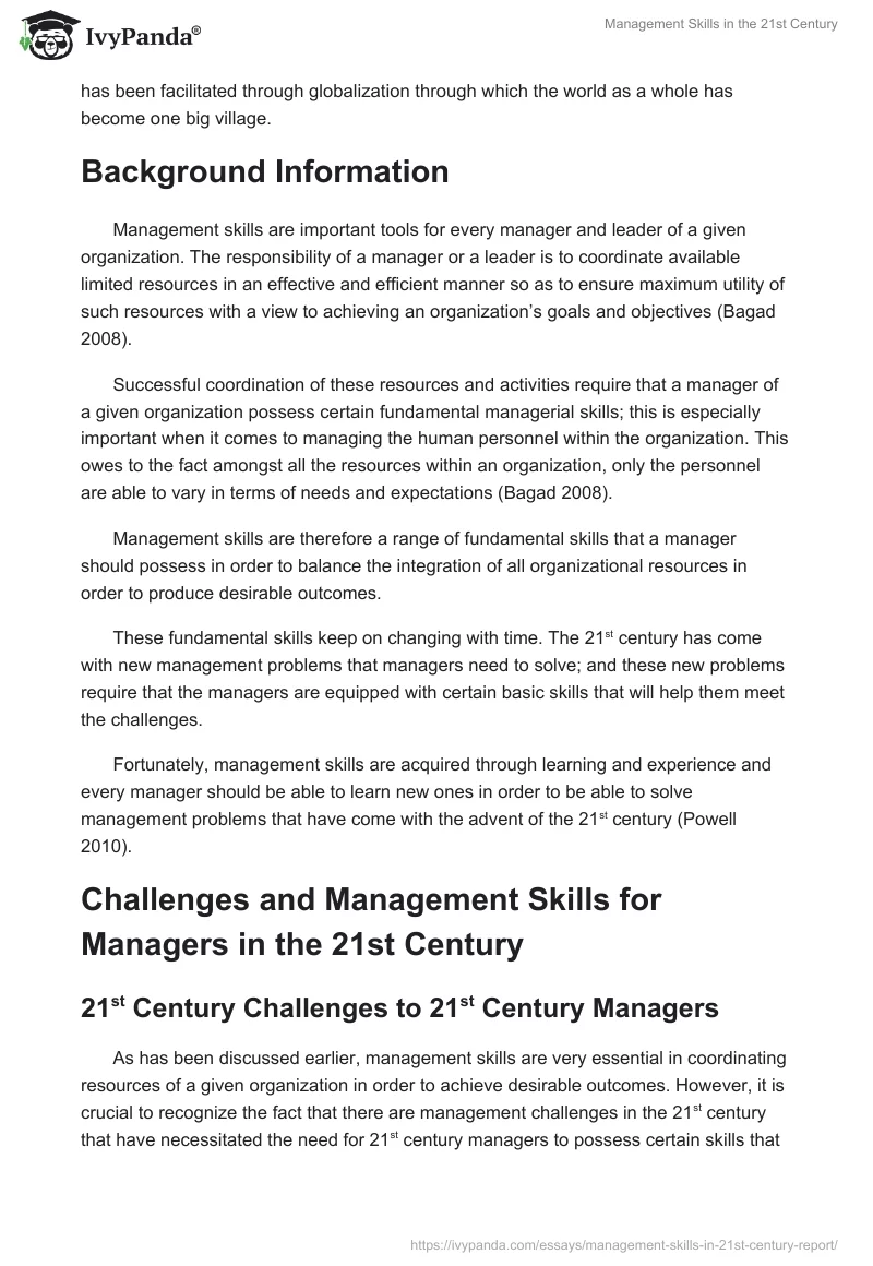 Management Skills in the 21st Century. Page 3