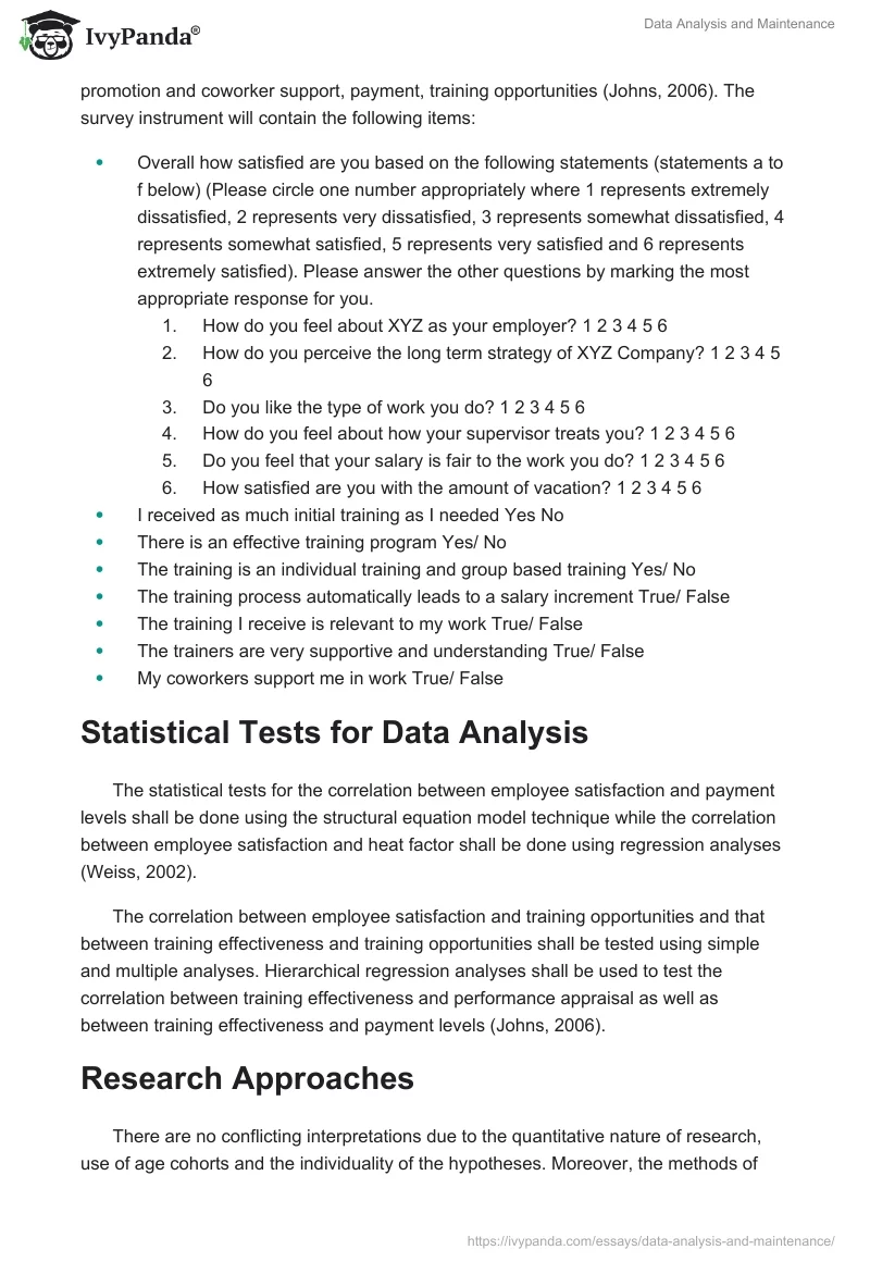Data Analysis and Maintenance. Page 2