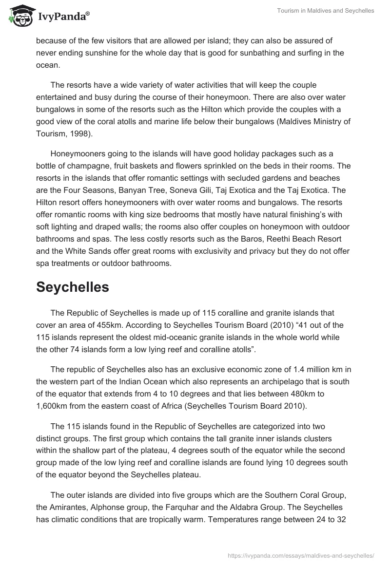 Tourism in Maldives and Seychelles. Page 2