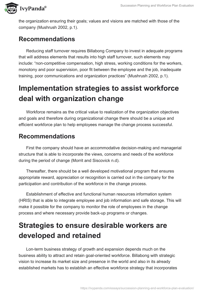 Succession Planning and Workforce Plan Evaluation. Page 4