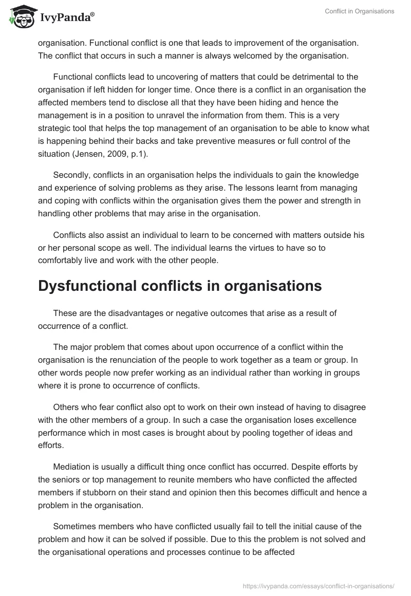 Conflict in Organisations. Page 3